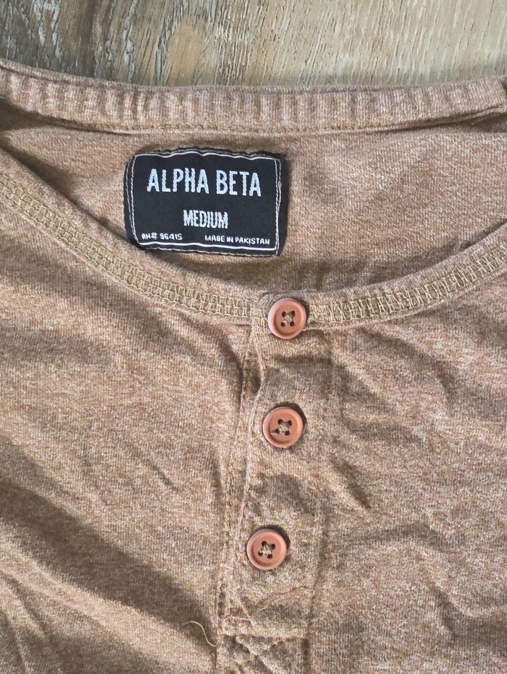 Men’s Brown Henley Shirt - Medium